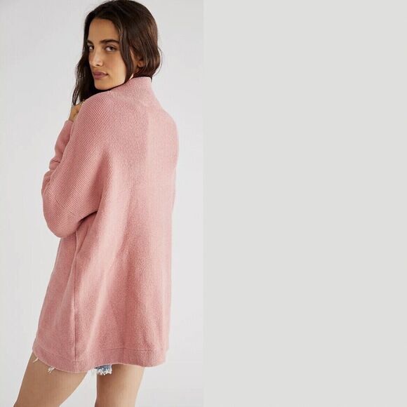 Free People Pink Ottoman Slouchy Pull Over Tunic S - Picture 2 of 13